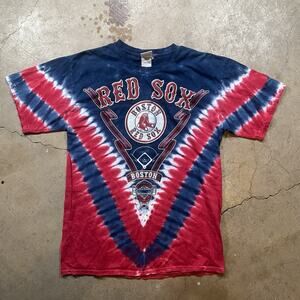 Boston Red Sox Tie-Dye T-Shirt - Liquid Blue MLB Graphic Tee - Large